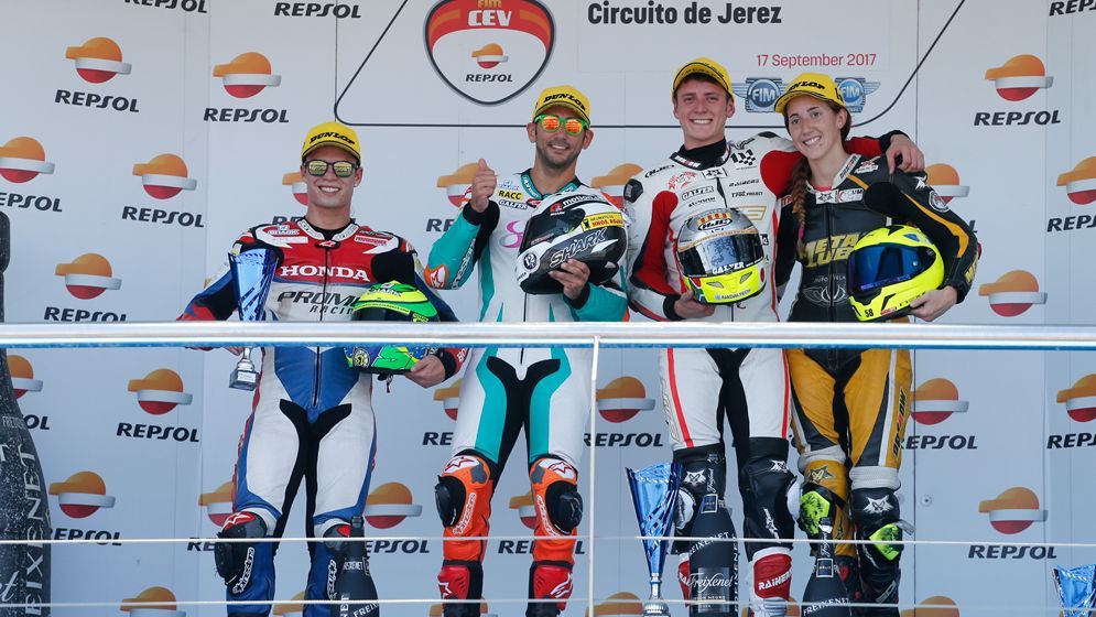 Podio ganadores del FIM CEV Repsol en Jerez 2017