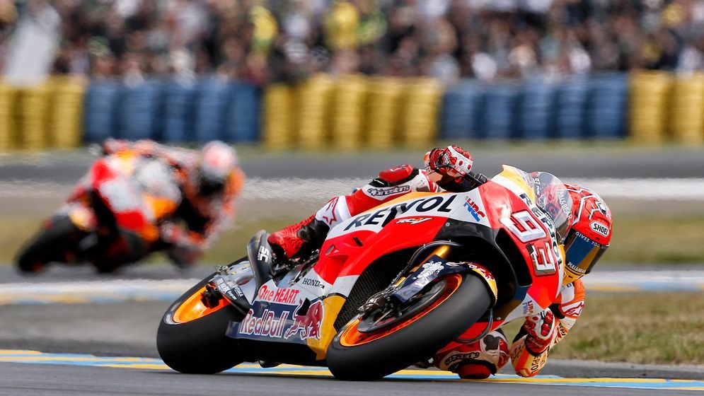 Marc Márquez y Dani Pedrosa rodando