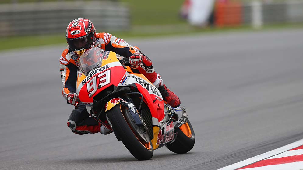 Marc Márquez rodando en la Honda RC213V