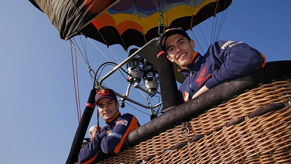 Marc Márquez y Dani Pedrosa en globo