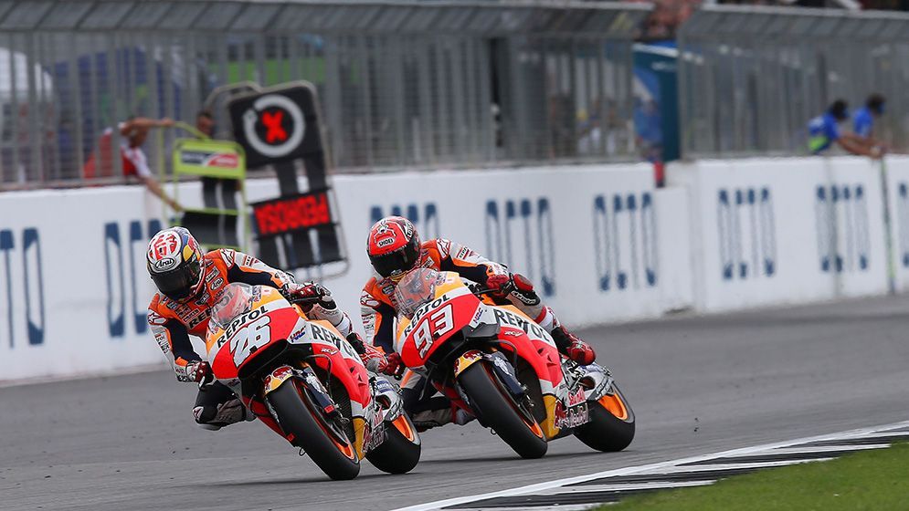 Marc Márquez y Dani Pedrosa rodando juntos