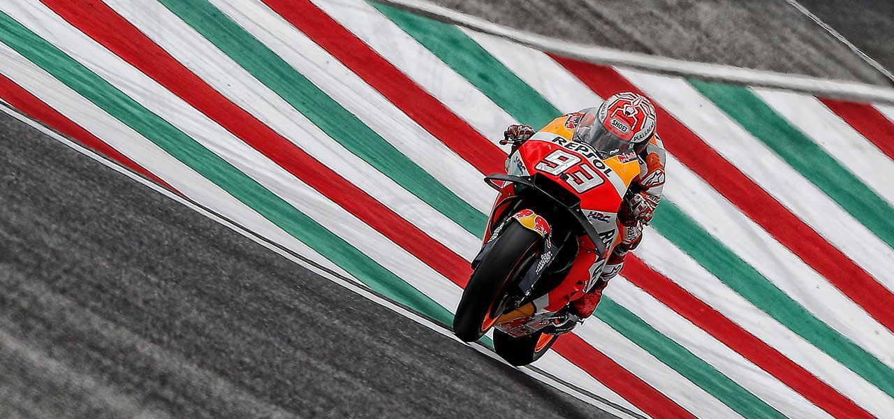 Marc Márquez sobre la RC213V en Mugello