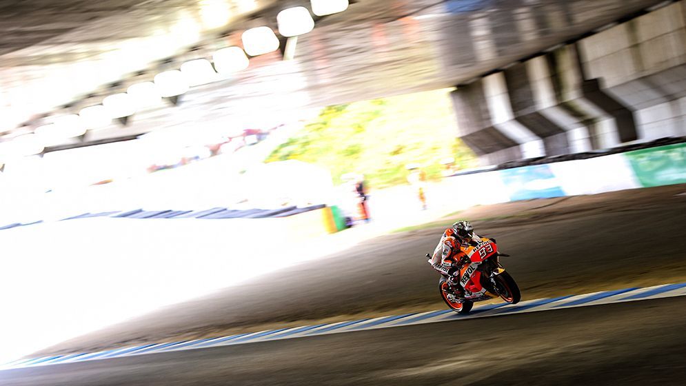 Marc Márquez en el túnel de Motegi