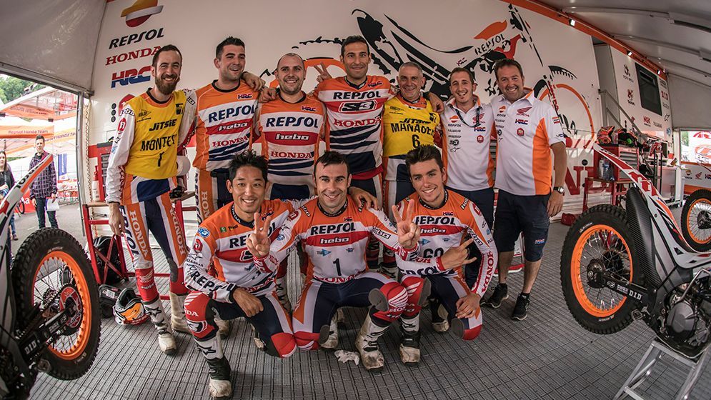 Equipo Repsol Honda de Trial 2017 al completo