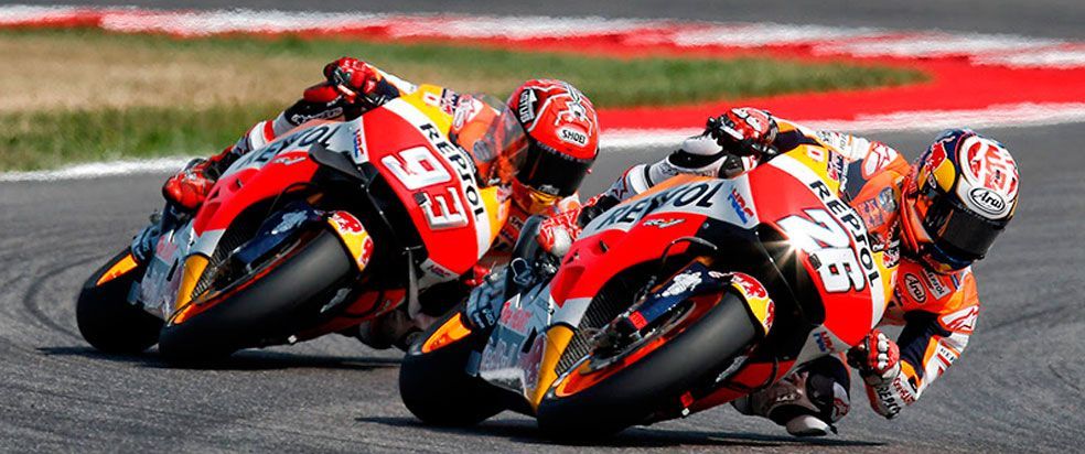 Marc Márquez y Dani pedrosa en moto