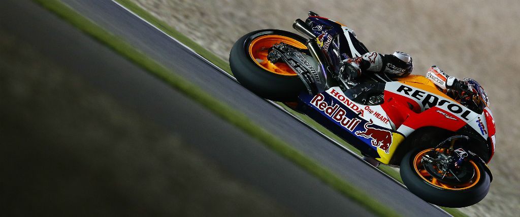 Dani Pedrosa tumbando sobre la RC213V