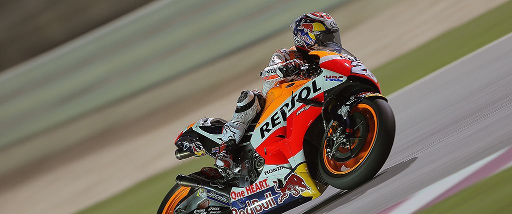 Dani Pedrosa a toda velocidad sobre la RC213V