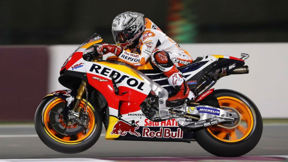 Márquez en acción sobre la RC213V