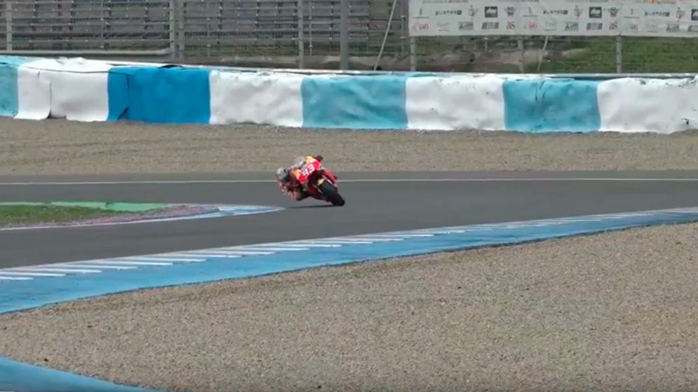 Marc Márquez entrenando para el GP de España