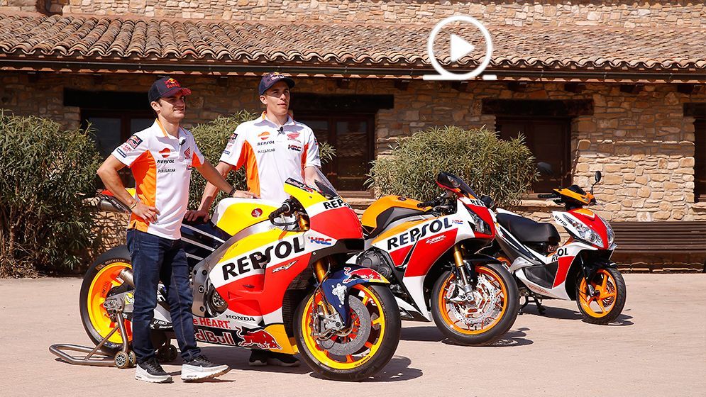 Marc Márquez y Dani Pedrosa con Hondas de carretera