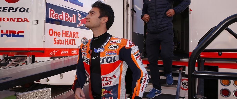 Dani Pedrosa en su mono de MotoGP